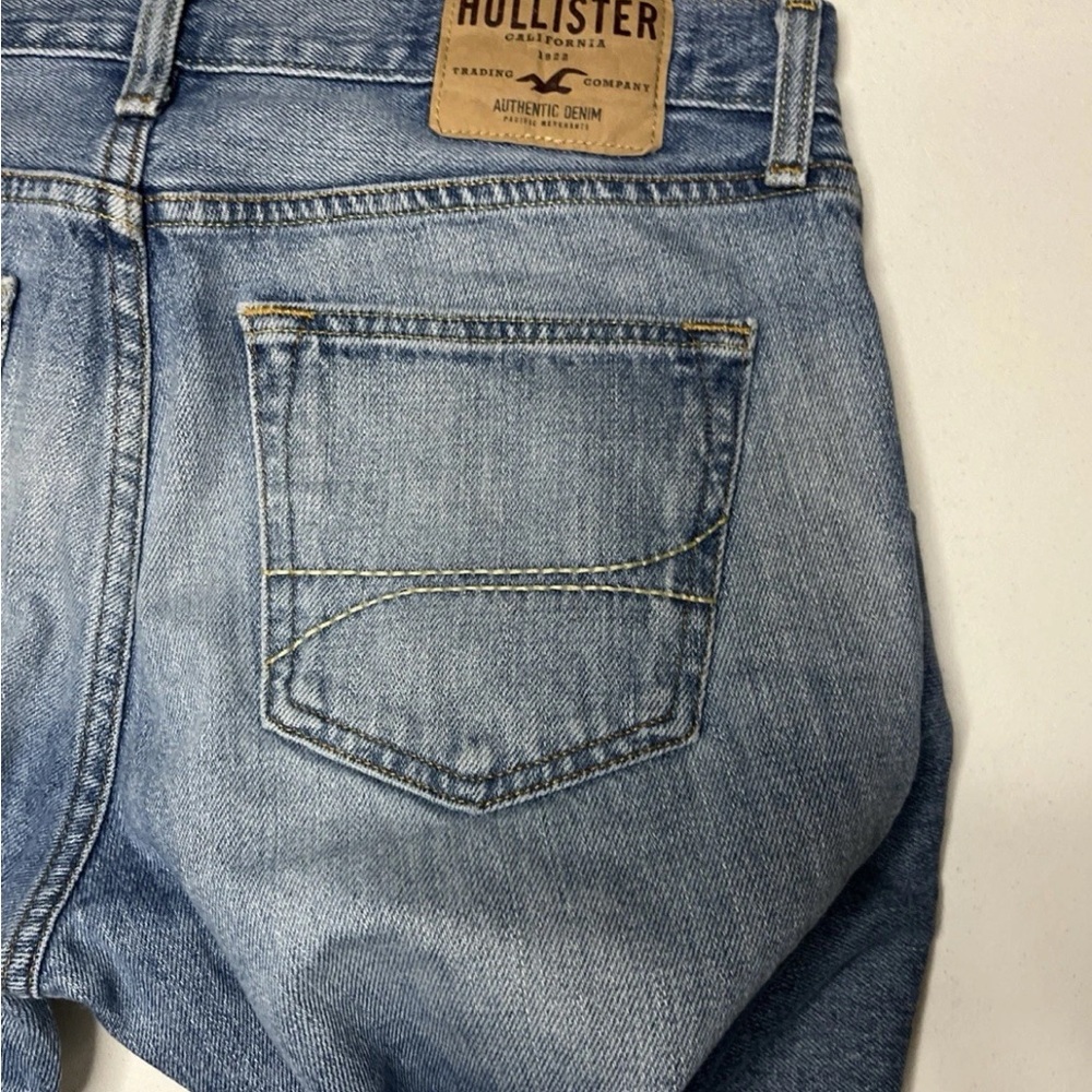 Hollister Men Light Wash Straight Leg Button Fly Authentic Denim Jeans 29 Inseam - Picture 11 of 12
